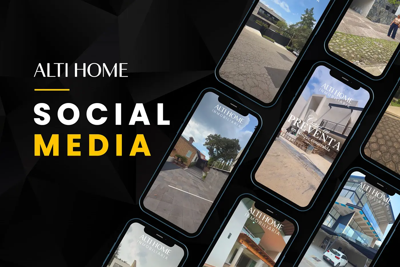 Portada del proyecto de redes de Alti Home, con miniaturas de los recorridos de propiedades