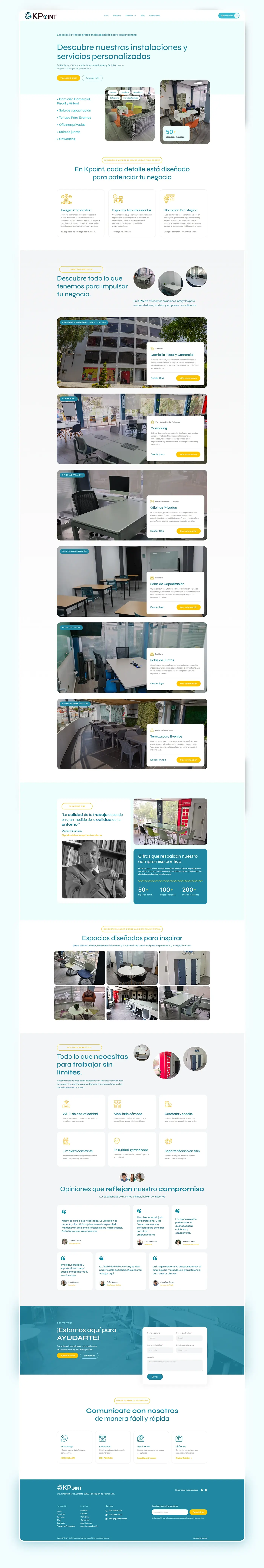 Sitio web de KPOINT Coworking mostrando sus espacios de trabajo — vista 2